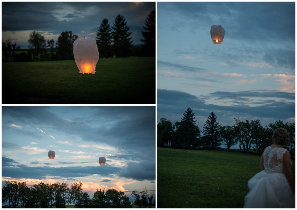 releasing lanterns wedding